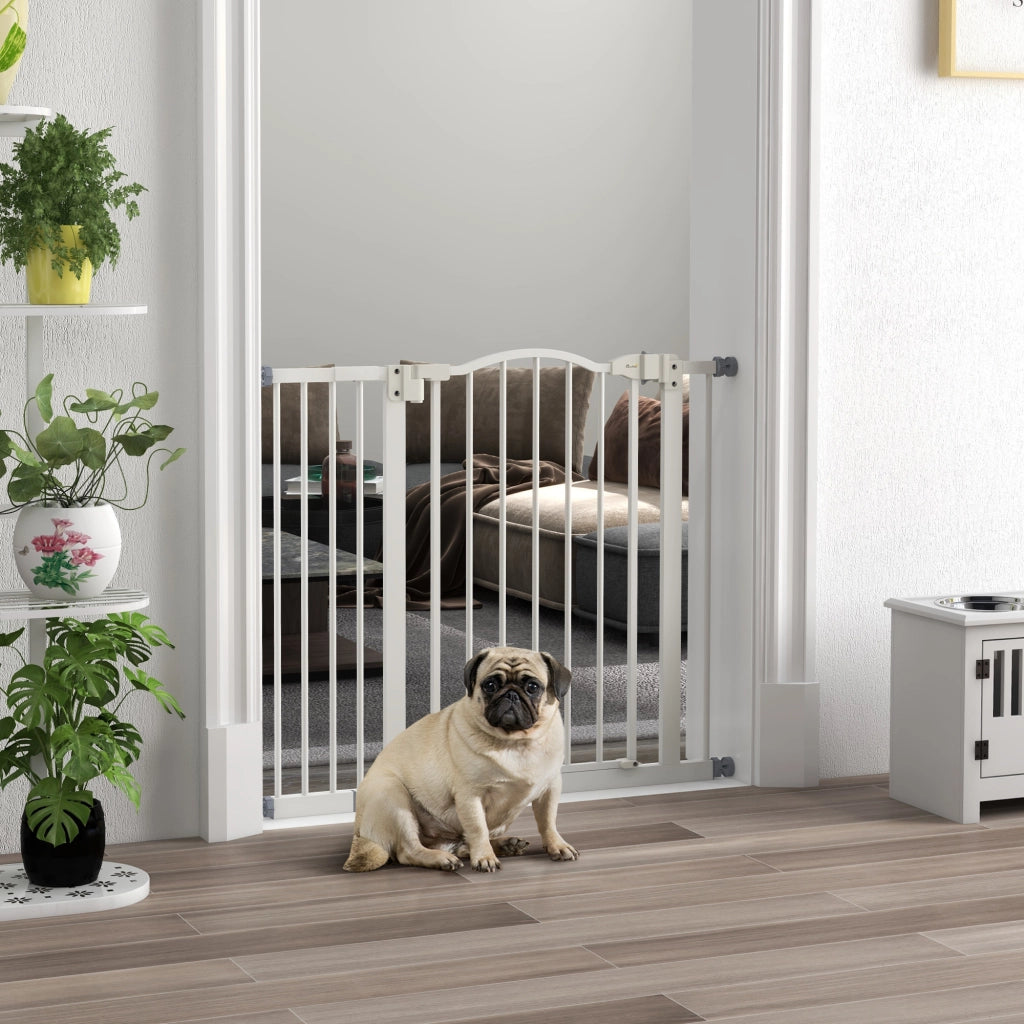 Cancelletto di Sicurezza per Cani 74-94 cm ¨C Xylo ¨C Montaggio a Pressione Bianco