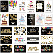 Set di cartoline di compleanno da 24 - Cartoline desiderio con buste - Cartoline bianche - Varie motivazioni - Dimensioni 20 x 15 cm - Eleganti e unici