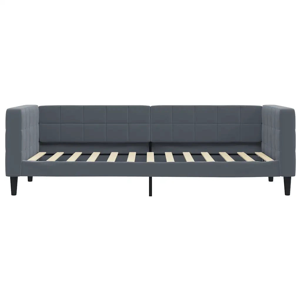 Divano Letto con Materasso Grigio Scuro 80x200 cm in Velluto 3196661