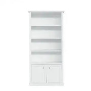 Libreria in legno Shabby chic bianco 2 porte 4 vani a giorno