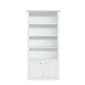 Libreria in legno Shabby chic bianco 2 porte 4 vani a giorno