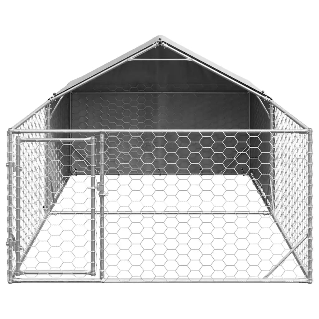 Cuccia per Cani da Esterno con Recinto 5x2x1,5m Acciaio Zincato CFW7238200
