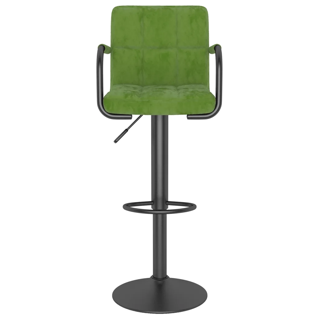 vidaXL Sgabello da Bar Verde Chiaro in Velluto