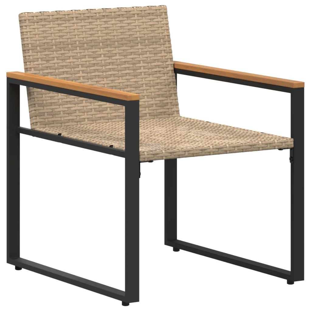 Set di Mobili con cuscino 3 pcs Beige e Bianco Crema Rattan
