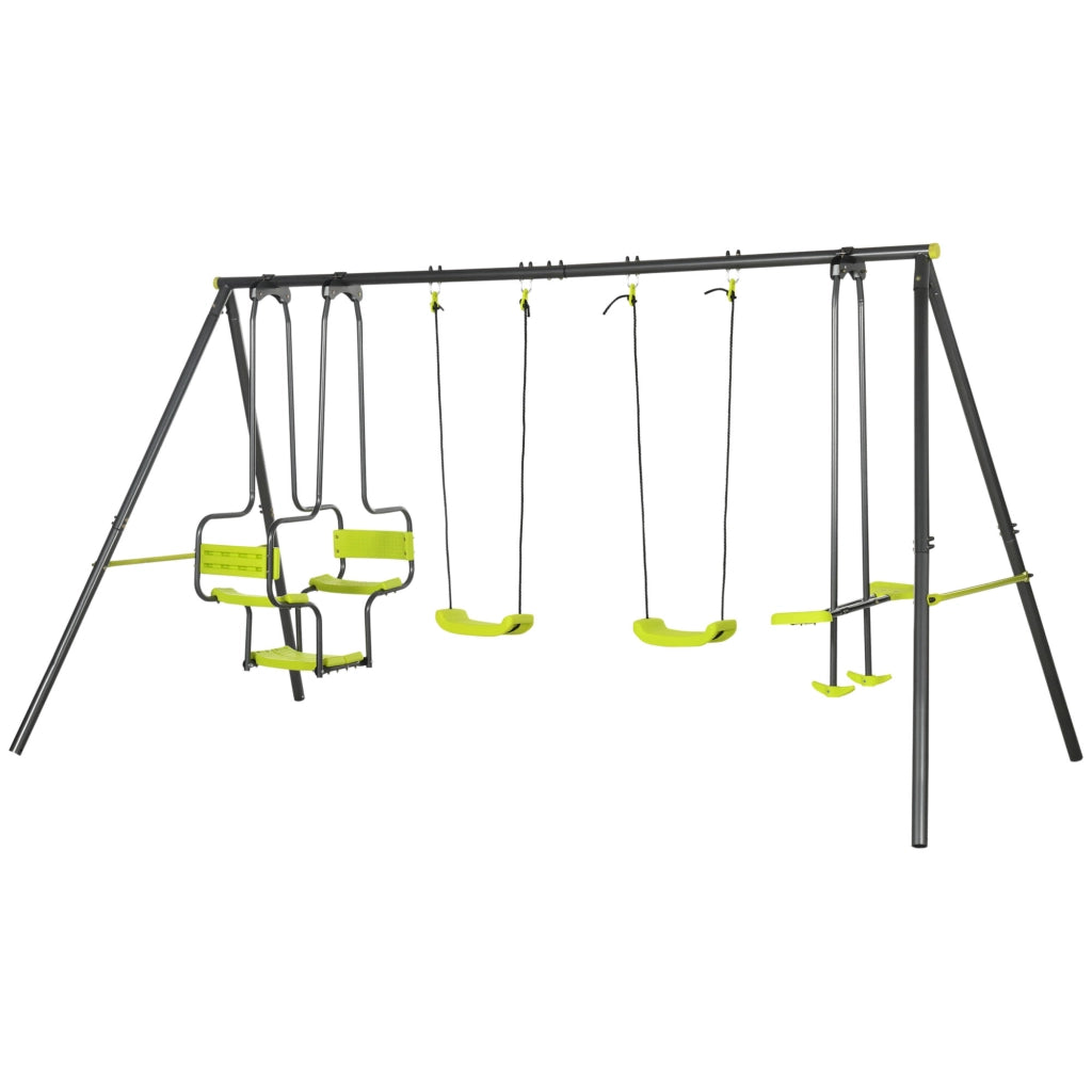 Altalena da giardino per bambini ¨C zephmum ¨C verde 355x184x186 cm