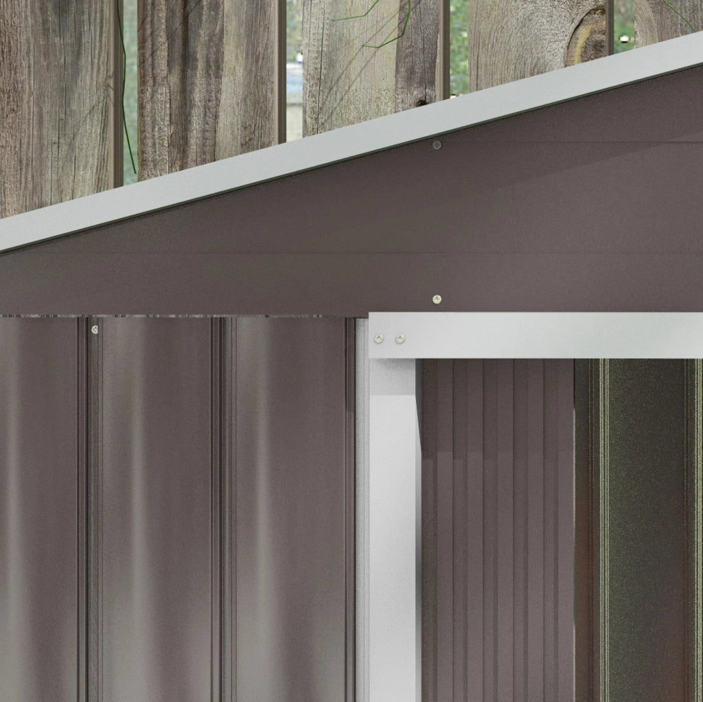 Casetta da giardino in acciaio con doppia porta scorrevole e ventilazione; 213x130x185 cm; grigio