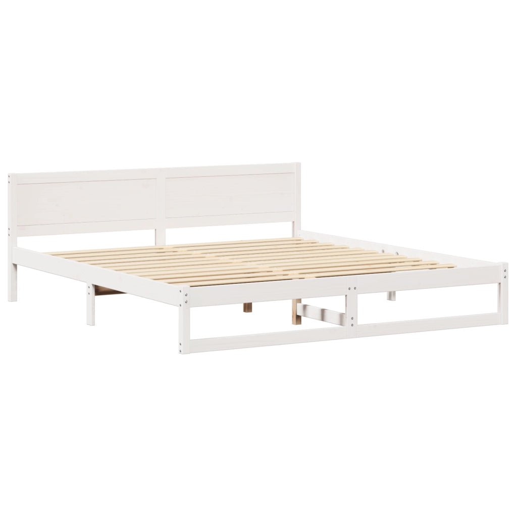 Telaio Letto Bianco Legno 200 x 200 cm Durevole