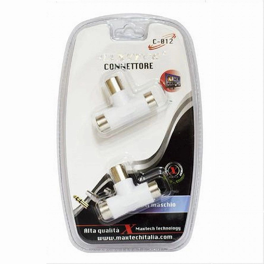 Trade Shop - Connettori Adattatore A T Antenna Maschio A 2x Ant Femmina Cavo Tv Maxtech C-012 -