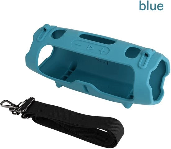 Copertura per Altoparlante - Copertura Portatile per Altoparlanti - Viaggio all'Aperto - Fondino Rafforzato - 24.5 cm - Blu