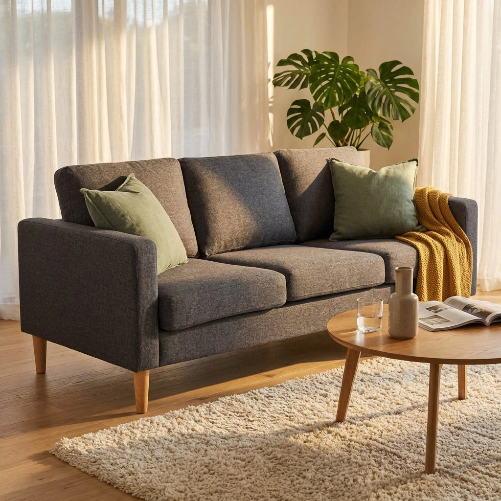 Divano 3 posti Scandinavo in Tessuto cm 177x73x82 - MANU