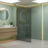 Parete Doccia Rea Flexi Grey / Gold 100