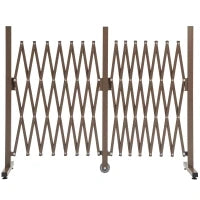 Recinzione Estensibile Autoportante in Acciaio e Alluminio, Larghezza 52-405 cm, Marrone scuro