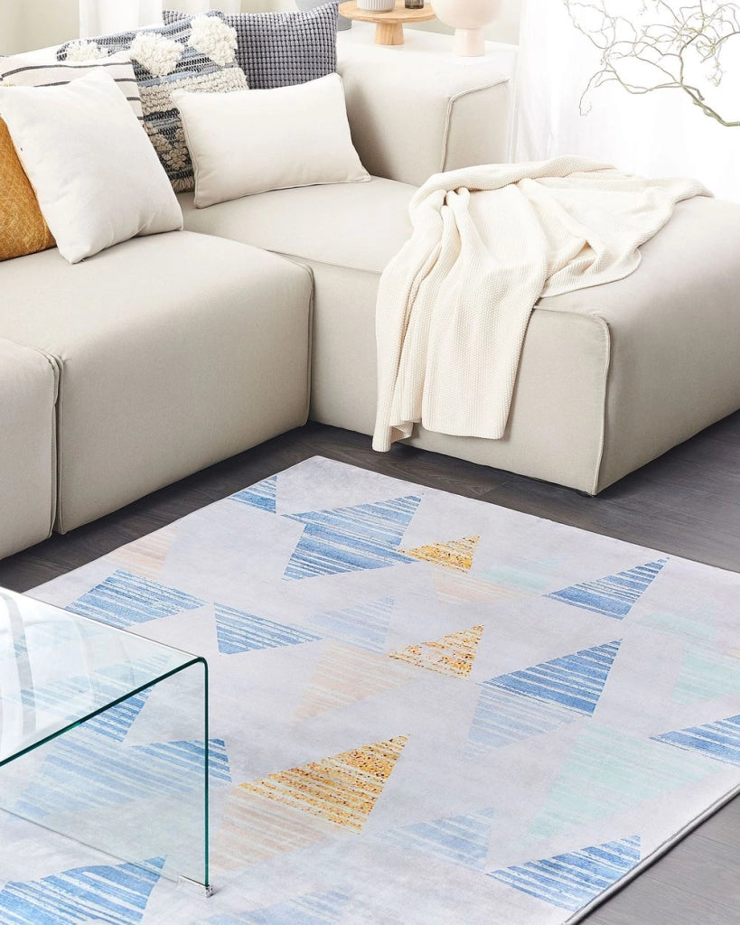 Tappeto tappetino Tappeto Tessuto Poliestere Multicolore Motivo Geometrico Rettangolare 140 x 200 cm