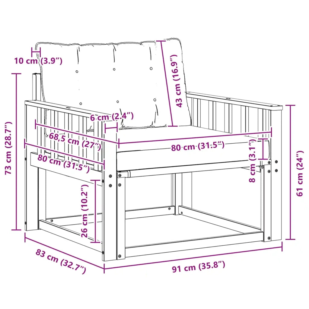 Set di divani da esterno-Sofa da giardino Legno di Acacia Massello e Textilene 992576