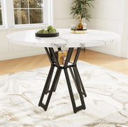Tavolo da pranzo 100x100x76 cm con piedini regolabili; MDF e metallo nero