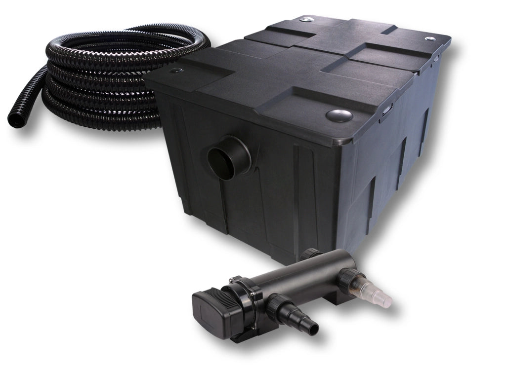 Set Filtro a 1 camera per laghetto 60000l con Chiarificatore UVC 18W 3ª serie Tubo 5 m