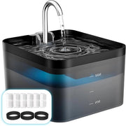 Fontana per Gatti da 2,2L Silenziosa Facile da Pulire con LED e Filtro a Carbonatto Attivato