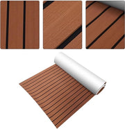 Pavimento in Teak - Autoadesivo - Schiuma - Materasso - Piano - Yacht - Camper - 240x90x0,6 cm.