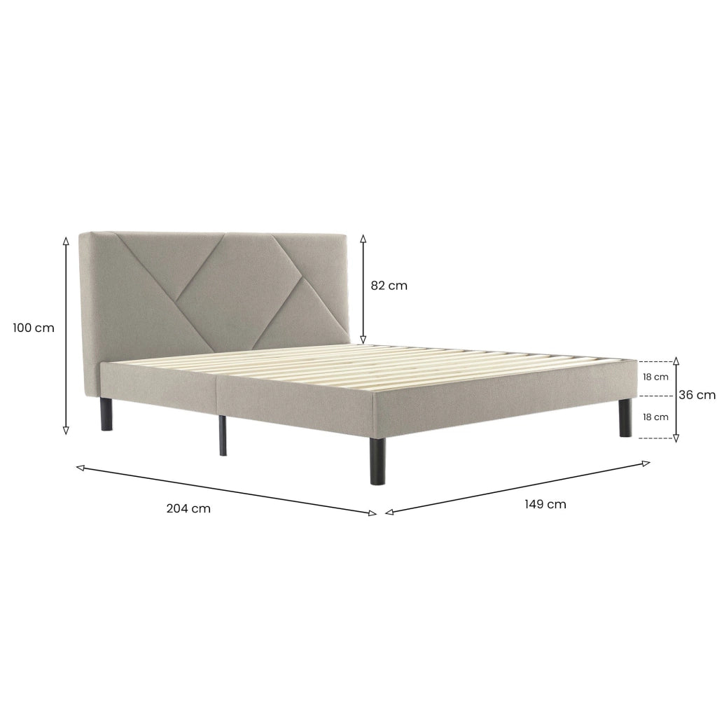Ikelos, Letto Alla Francese Dimensione Materasso 140x190 cm, Grigio Tortora