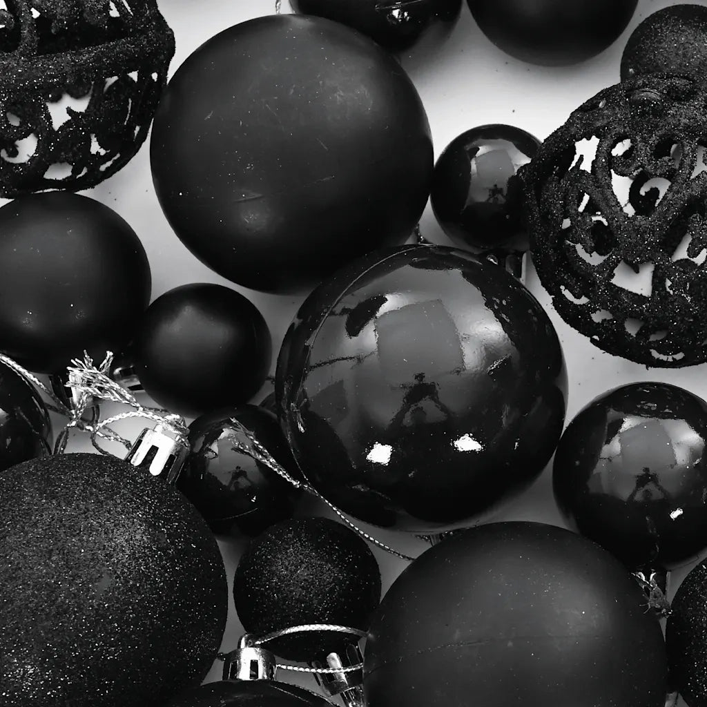 Set Palline di Natale 100 pz Nero CFW1931315