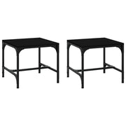 2 pz Tavolini da salotto | Tavolino da caff¨¨ | Tavolino da Soggiorno Nero 40x40x35 cm in Legno Multistrato