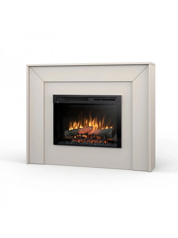 Camino Elettrico Riscaldante Da Pavimento Autoportante a LED - ZUNI 26" - 120,2 x 96 x 27,5  - Cashmere