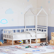 Dormeuse con Tetto 80x200 cm Bianco in Legno Massello di Pino