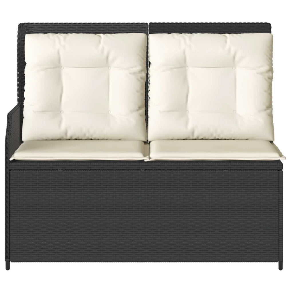 Panchina da giardino Nero polyrattan