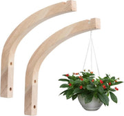 Pacchetto di 2 cestini a muro per piante in legno, supporti per piante a muro, cesti per piante in legno per interni, cesti a muro per piante per contenitori, lampioni a muro