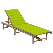 Lettino prendisole sedia a sdraio lettino prendisole letto da giardino terrazza 200 cm mobili da esterno con cuscino in bambù 02_0012290