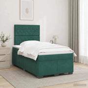 Letto box spring con materasso Verde Scuro 120 x 190 cm Velluto 3453599