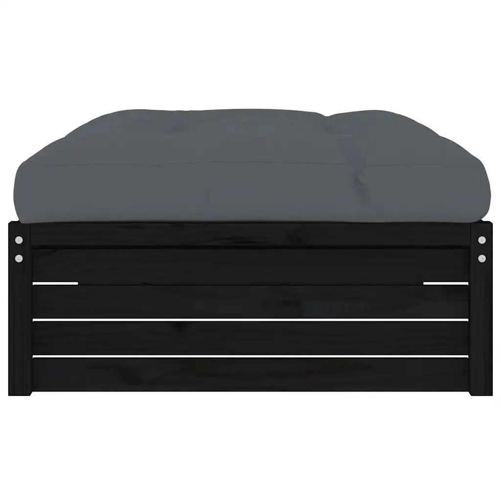 Poggiapiedi da Giardino 120x80 cm Legno Massello di Pino Nero 825769