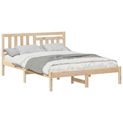 Letto matrimoniale | Letto per adulti | Struttura del letto Marrone 140 x 190 cm Pino massello