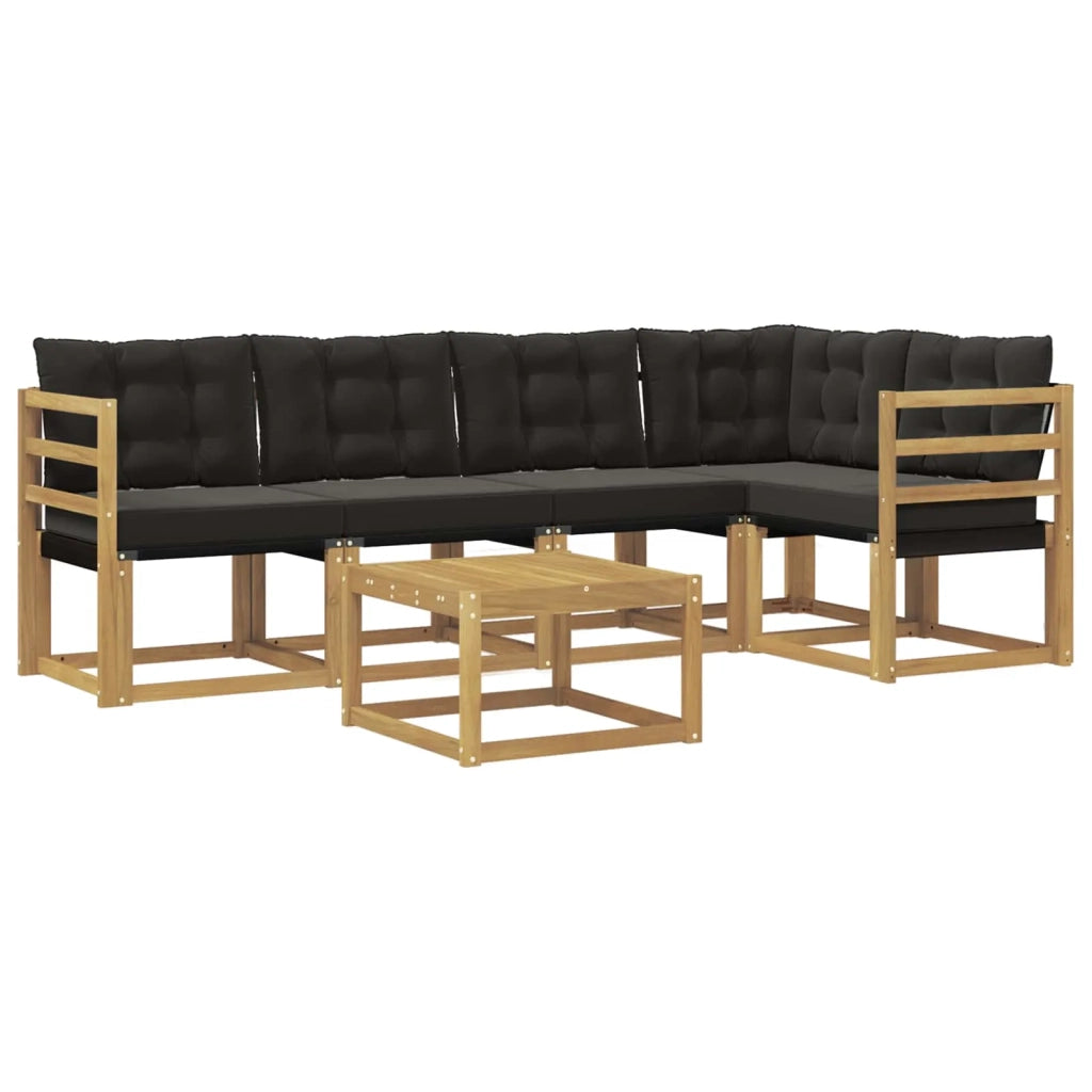 Set di divani da esterno 6 pz Bianco e Nero 3389490