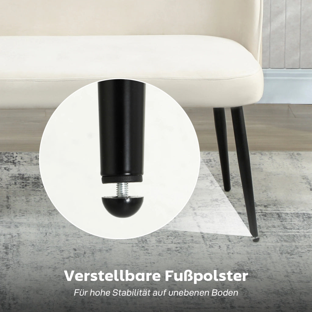 Divano 2 posti ¨C zephmum ¨C tessuto beige con gambe in legno e metallo