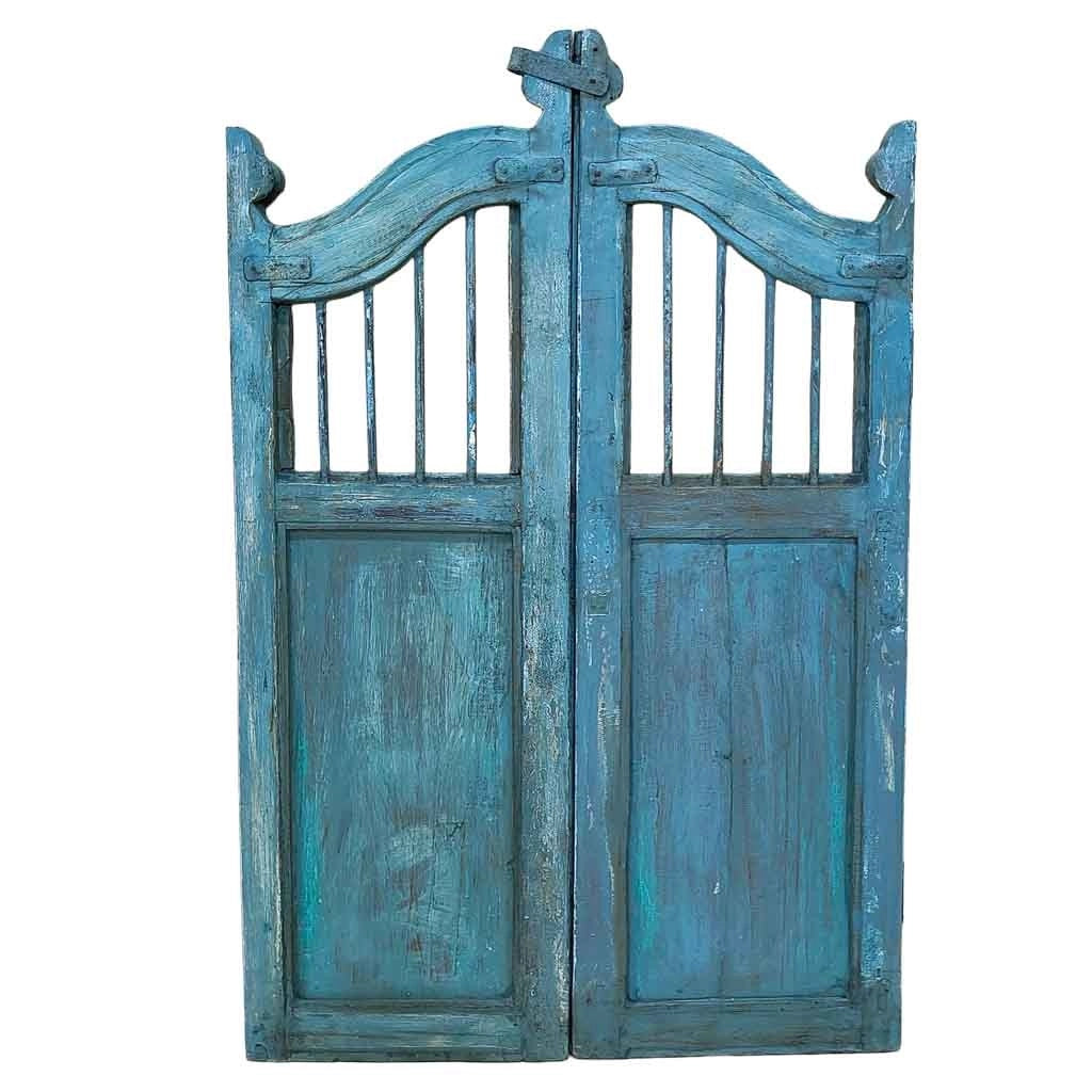 Anta in legno blu artigianale 80x3x103h cm