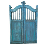 Anta in legno blu artigianale 80x3x103h cm