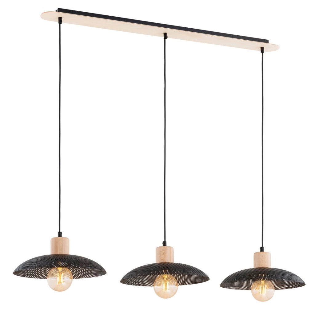 Lampada a sospensione KOBE legno chiaro 3xE27 Emibig
