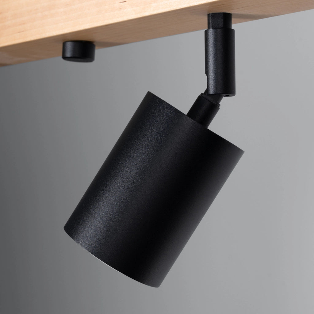 Faretto soffitto barra 4 luci nero/legno GU10 Pure Lume