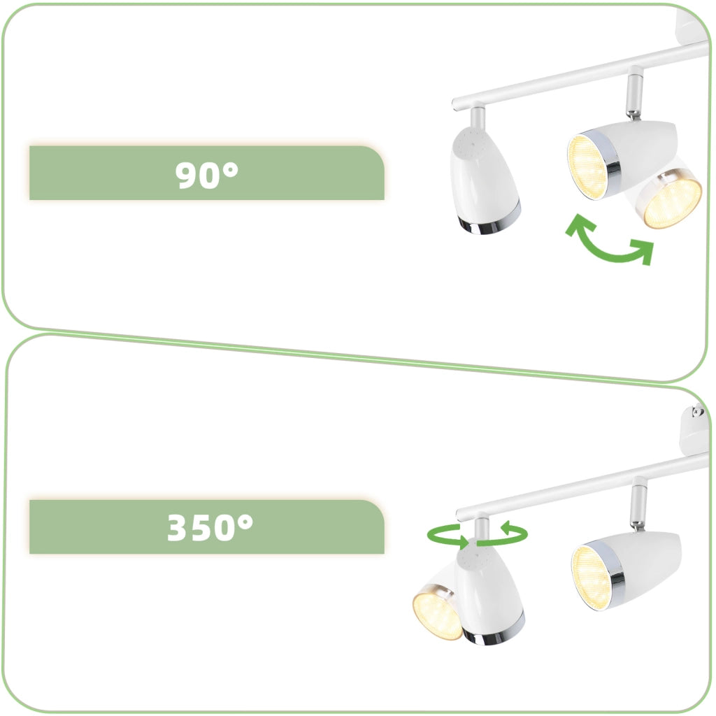 ZMH Faretto da soffitto 14 luci 16W orientabile a 350° Lampada da soffitto Soggiorno