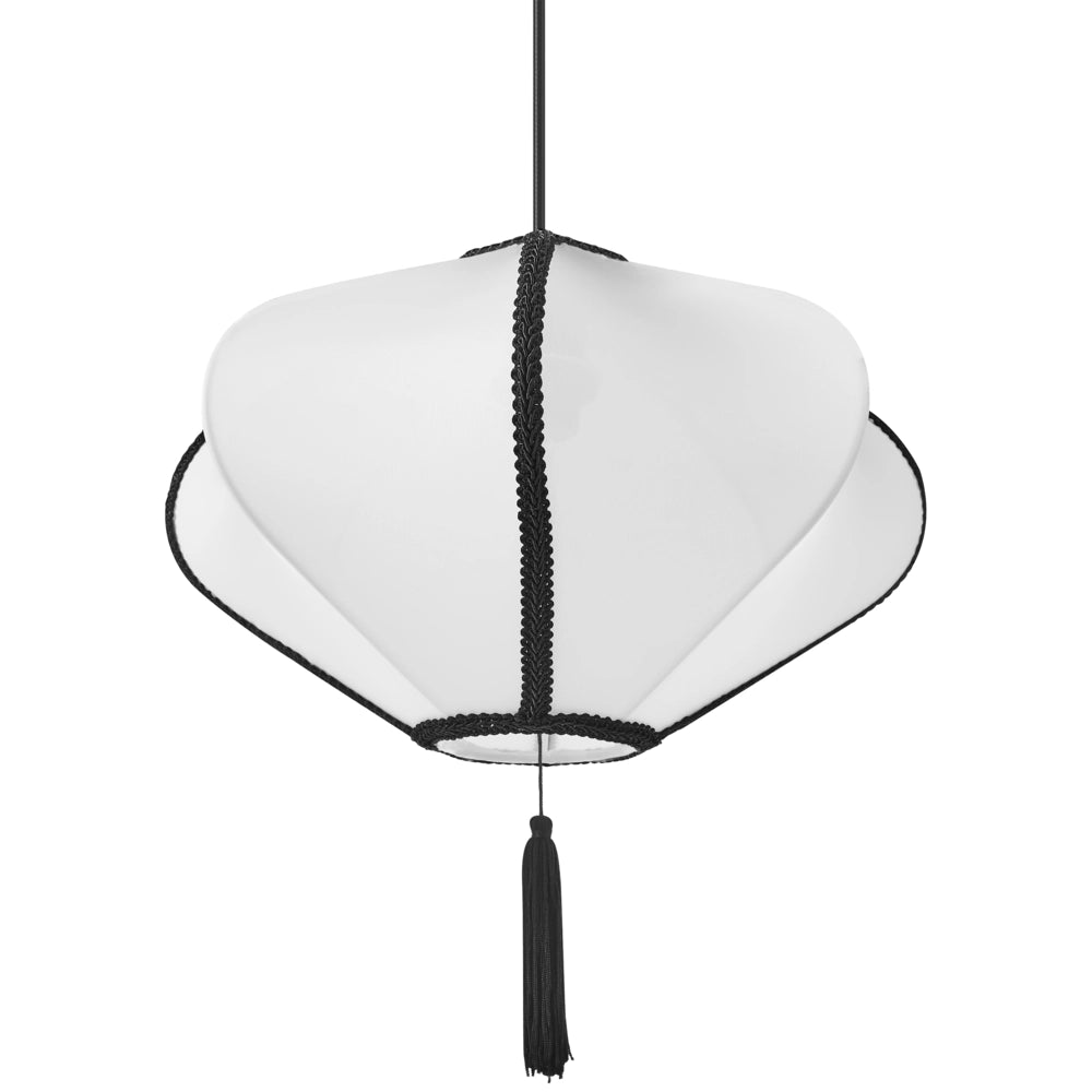 Lampada a sospensione con paralume in nylon bianco Design moderno Luce per il soggiorno