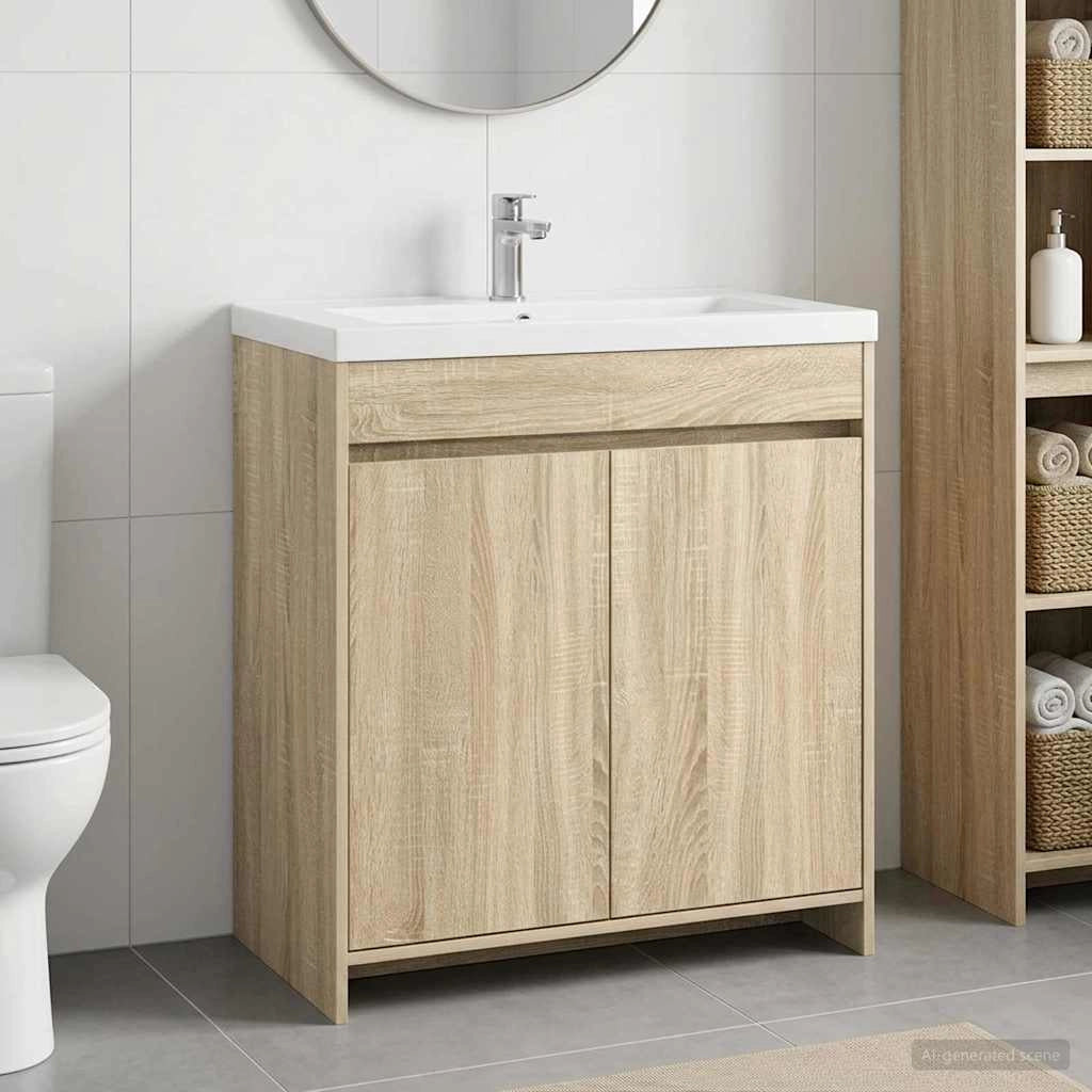 Mobiletto da Bagno Sotto Lavabo Rovere Sonoma 890786
