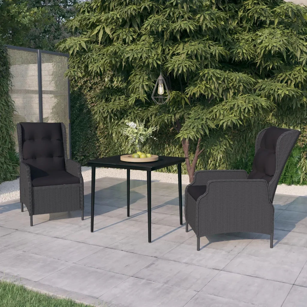 Set da Pranzo da Giardino 3 pz Grigio Scuro 3099655