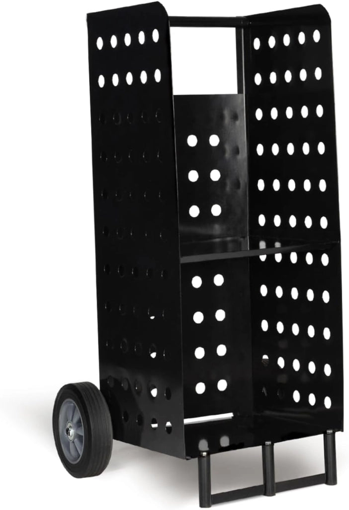 Carrello porta legna da ardere in acciaio nero 40x40x100 cm per il camino