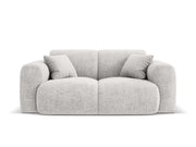 Cosmopolitan Design - Divano "Nolio" 2 posti in ciniglia grigio chiaro 