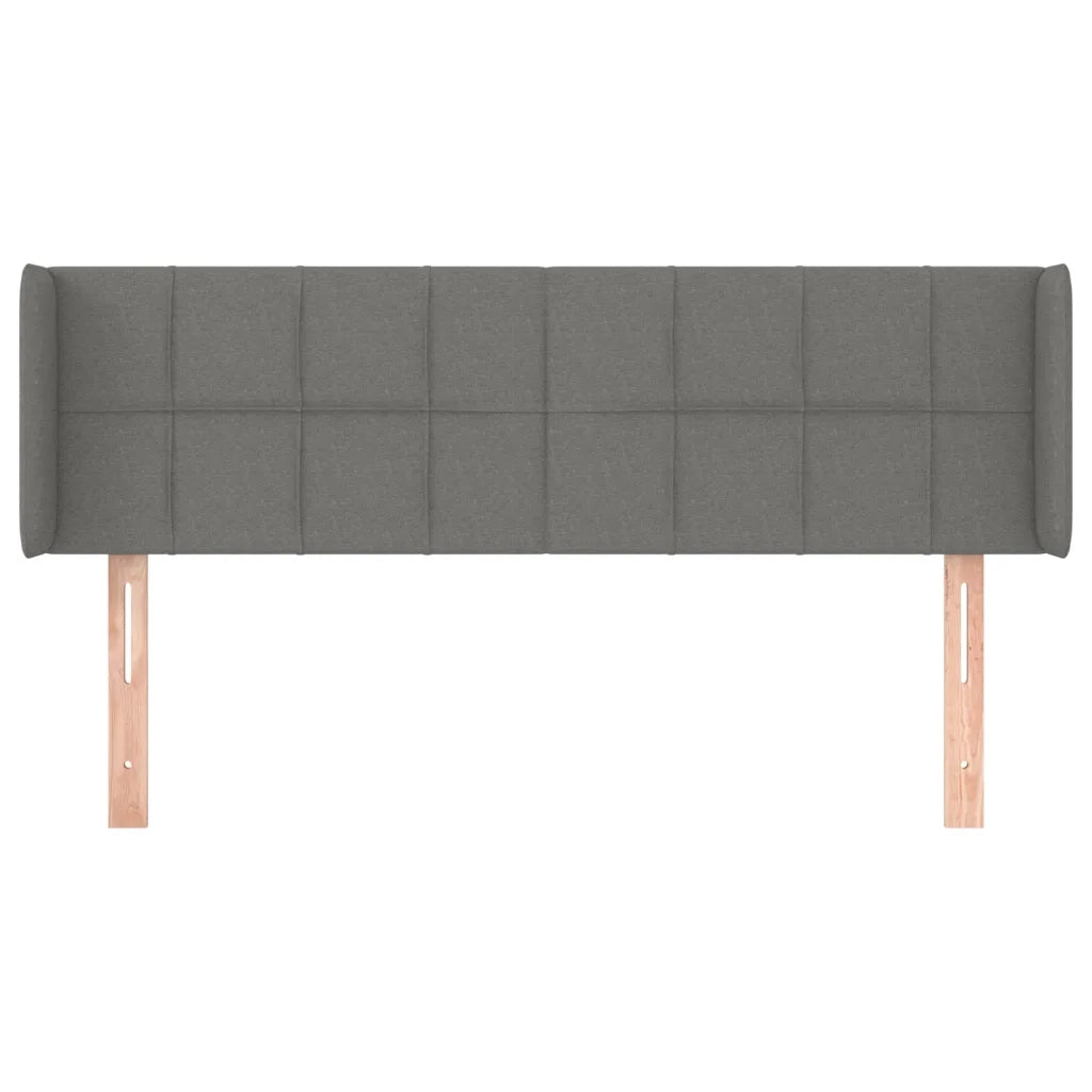 Testiera | Testata ad Orecchio Grigio Scuro 147x16x78/88 cm in Tessuto
