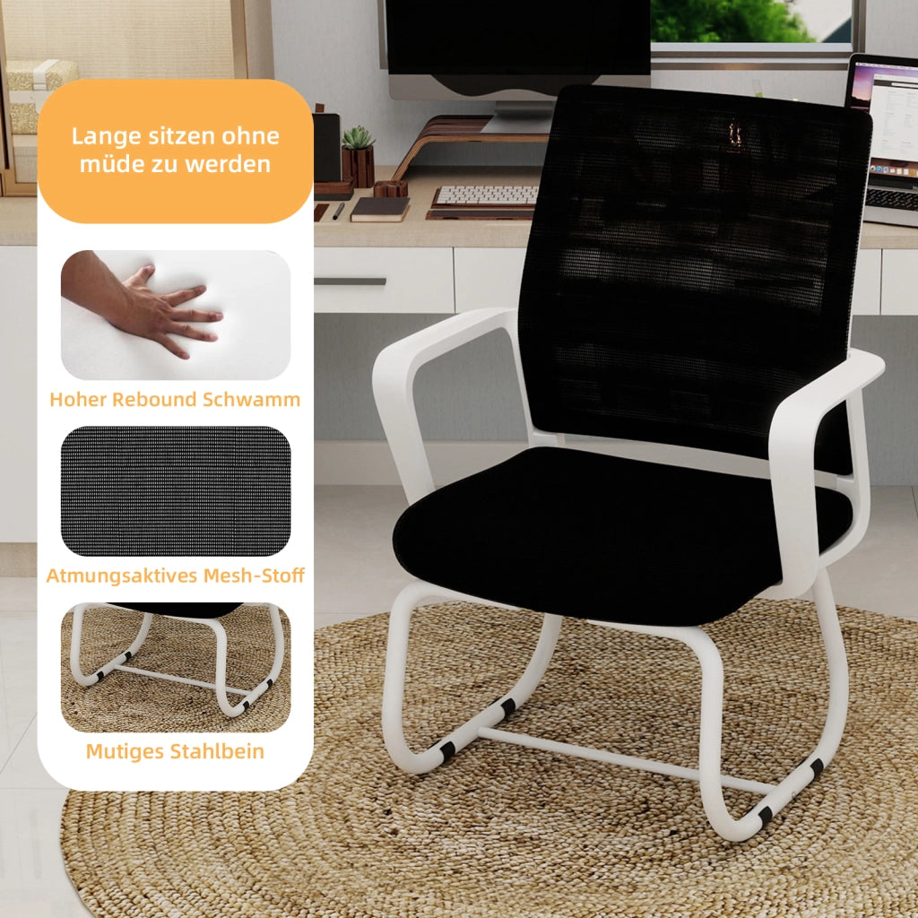 SEDIA Ufficio con schienale in rete 52.0x22.0x56.0 cm Nero Bianco