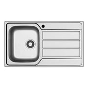 Lavello da incasso Tirreno861 in acciaio inox con vasca e gocciolatoio destro 86x50