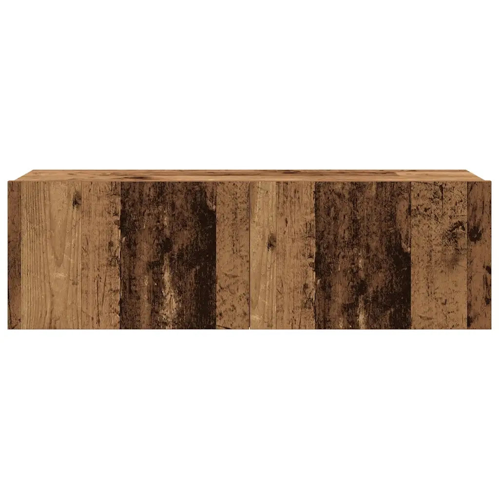 Set Mobile TV 4 pz | Armadietto TV | Mobile Porta TV Montato a Parete Legno Antico in Truciolato
