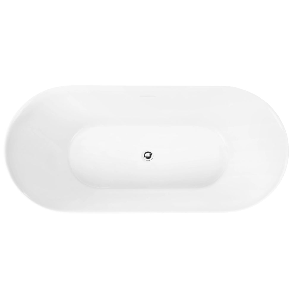Vasca da bagno freestanding in acrilico bianco 170 cm design moderno forma ovale